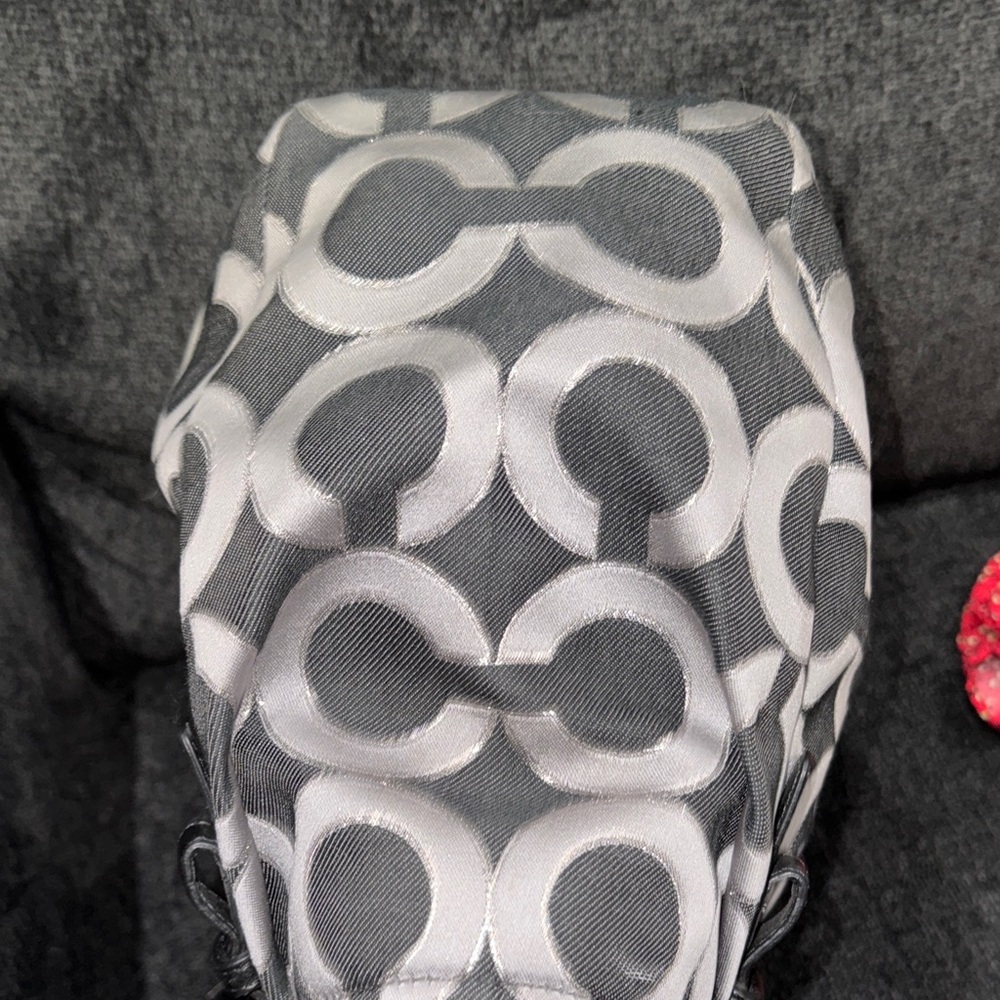 Coach Black Denim and Gray Circle Pattern Hobo Bag - Picture 10 of 12
